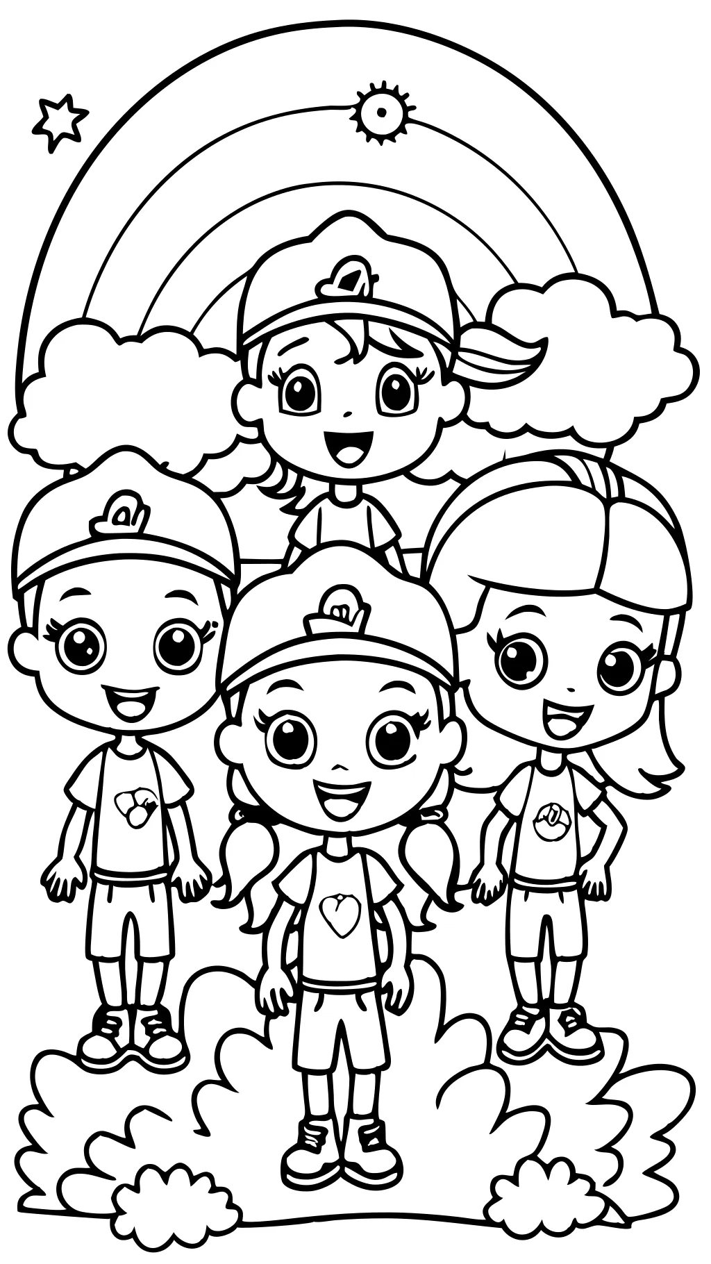 Páginas para colorear de Kids Rainbow Rangers